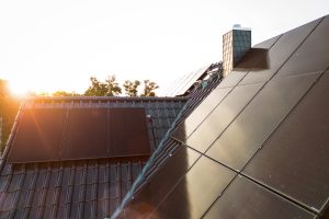 Solar panels on roof